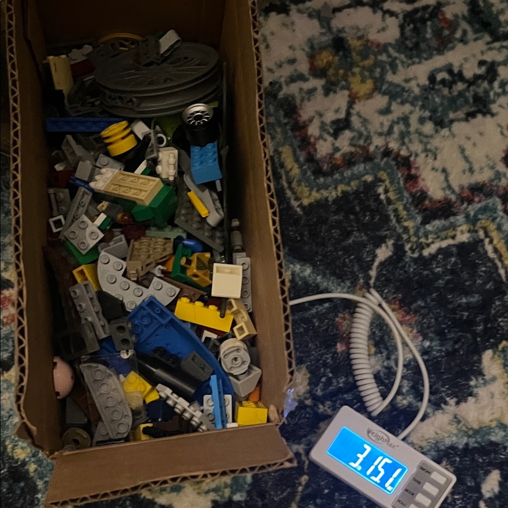 3.5 lbs of random Legos + bonus keychain